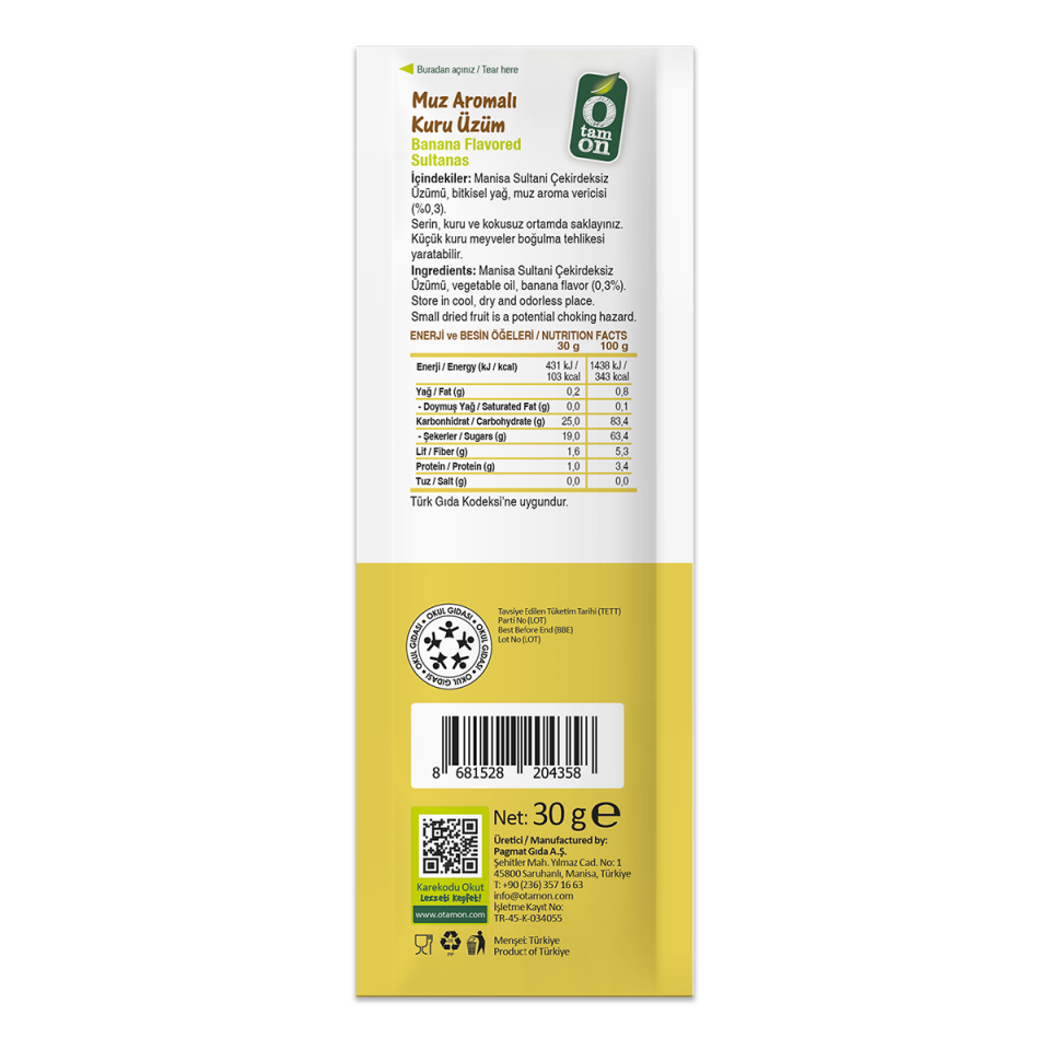 Muz Aromalı Üzüm 18x30g