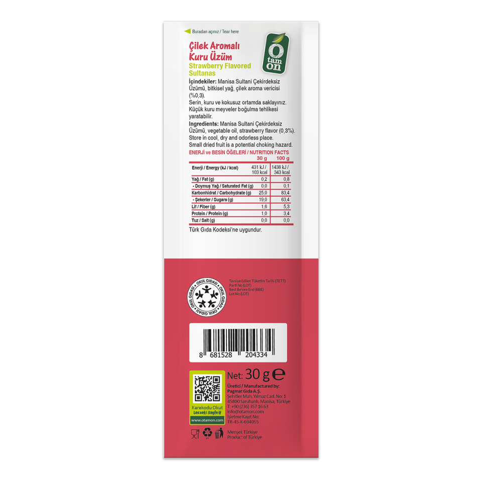 Çilek Aromalı Üzüm 18x30g