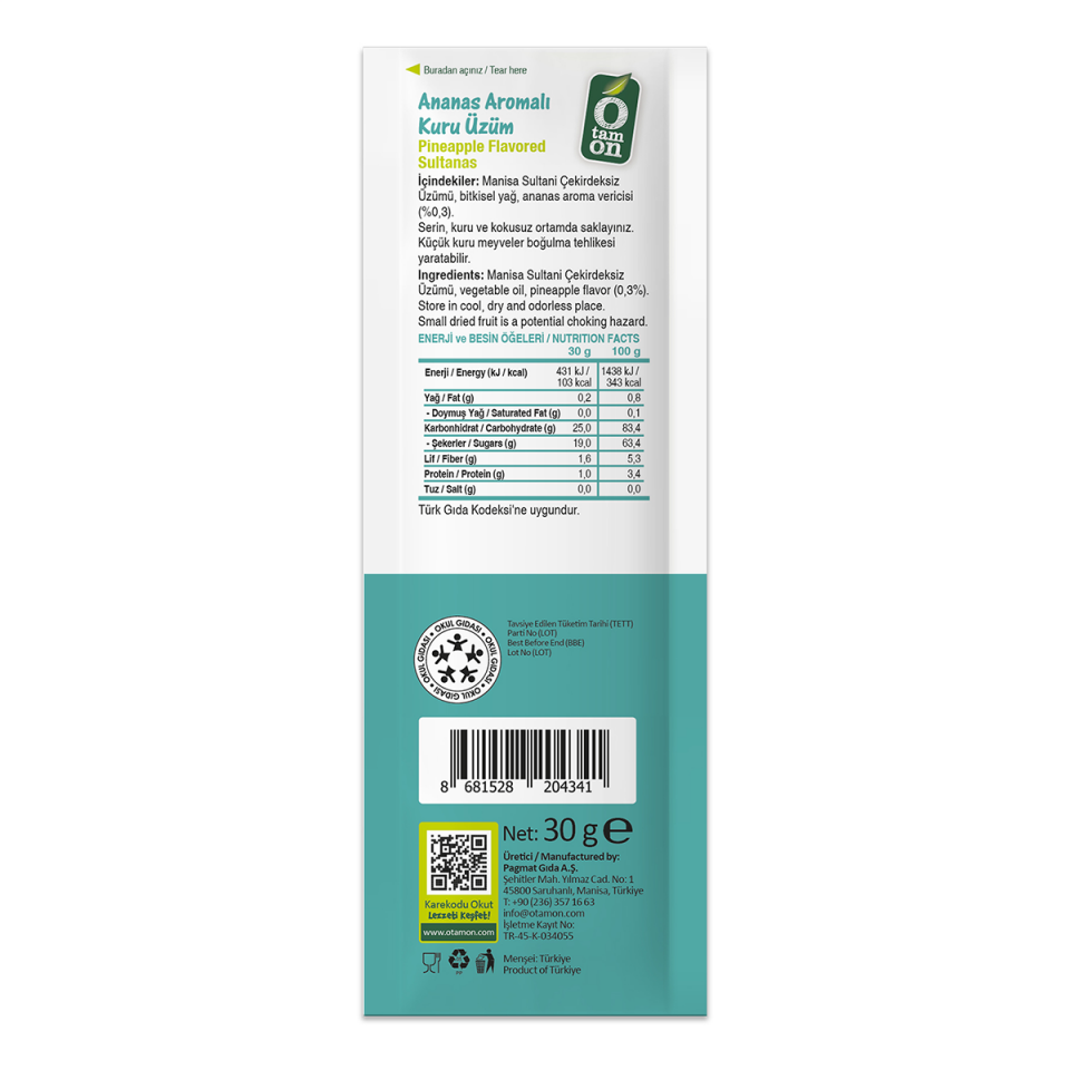 Ananas Aromalı Kuru Üzüm 18x30g